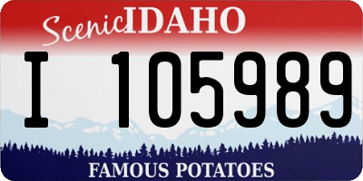 ID license plate I105989