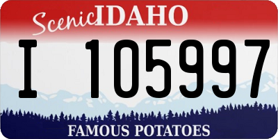 ID license plate I105997