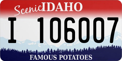 ID license plate I106007
