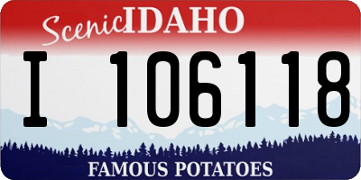 ID license plate I106118