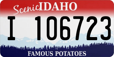 ID license plate I106723