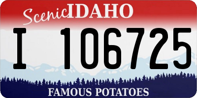 ID license plate I106725