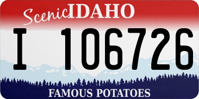 ID license plate I106726