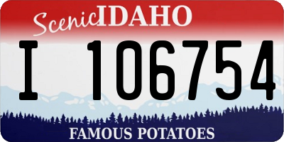 ID license plate I106754