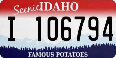ID license plate I106794