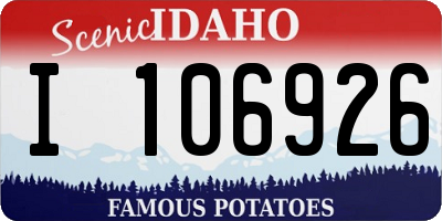 ID license plate I106926
