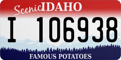 ID license plate I106938