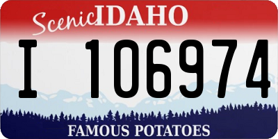 ID license plate I106974