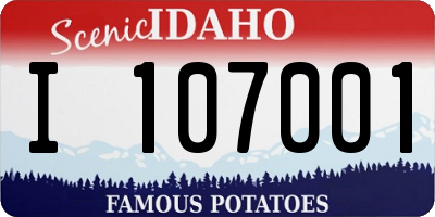 ID license plate I107001