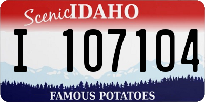 ID license plate I107104