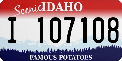 ID license plate I107108