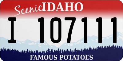 ID license plate I107111