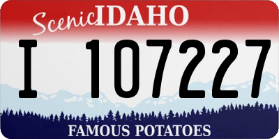 ID license plate I107227