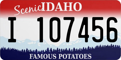 ID license plate I107456