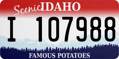 ID license plate I107988
