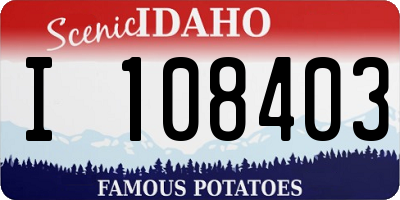 ID license plate I108403