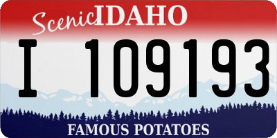 ID license plate I109193