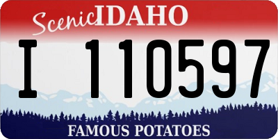 ID license plate I110597