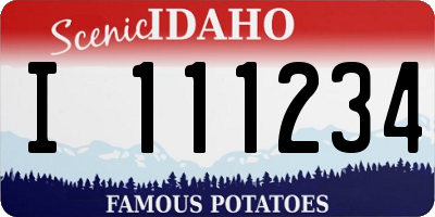 ID license plate I111234