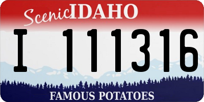 ID license plate I111316