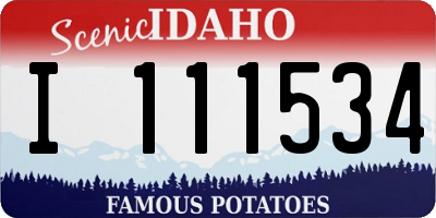 ID license plate I111534