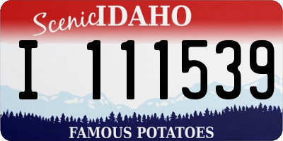 ID license plate I111539