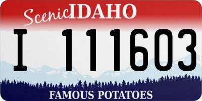 ID license plate I111603