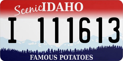 ID license plate I111613