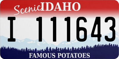 ID license plate I111643