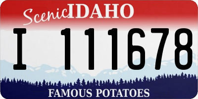 ID license plate I111678