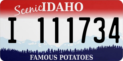 ID license plate I111734