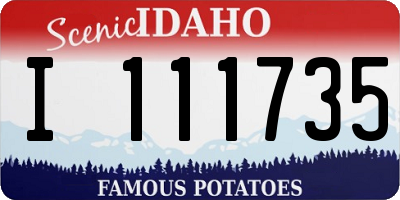ID license plate I111735