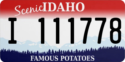 ID license plate I111778