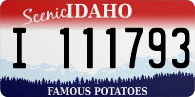 ID license plate I111793