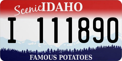 ID license plate I111890