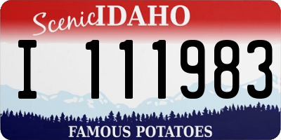 ID license plate I111983