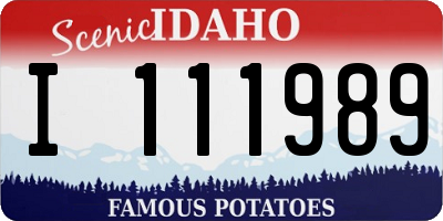 ID license plate I111989