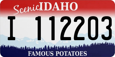 ID license plate I112203