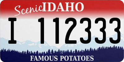 ID license plate I112333