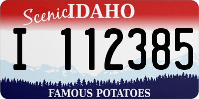 ID license plate I112385
