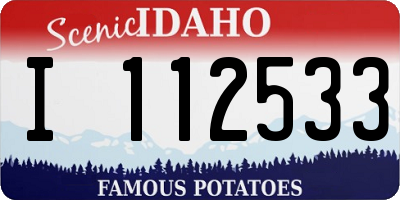 ID license plate I112533