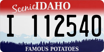 ID license plate I112540