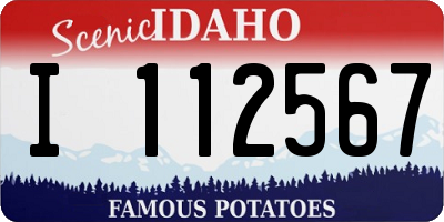 ID license plate I112567