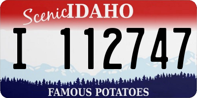 ID license plate I112747