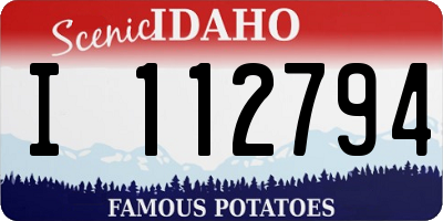 ID license plate I112794