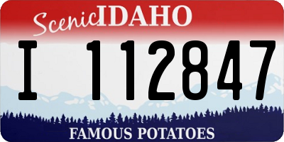 ID license plate I112847