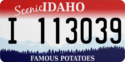 ID license plate I113039