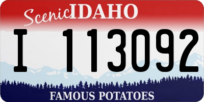 ID license plate I113092