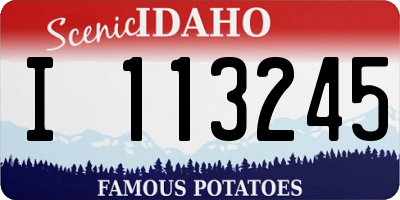 ID license plate I113245