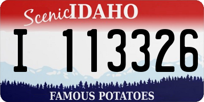 ID license plate I113326
